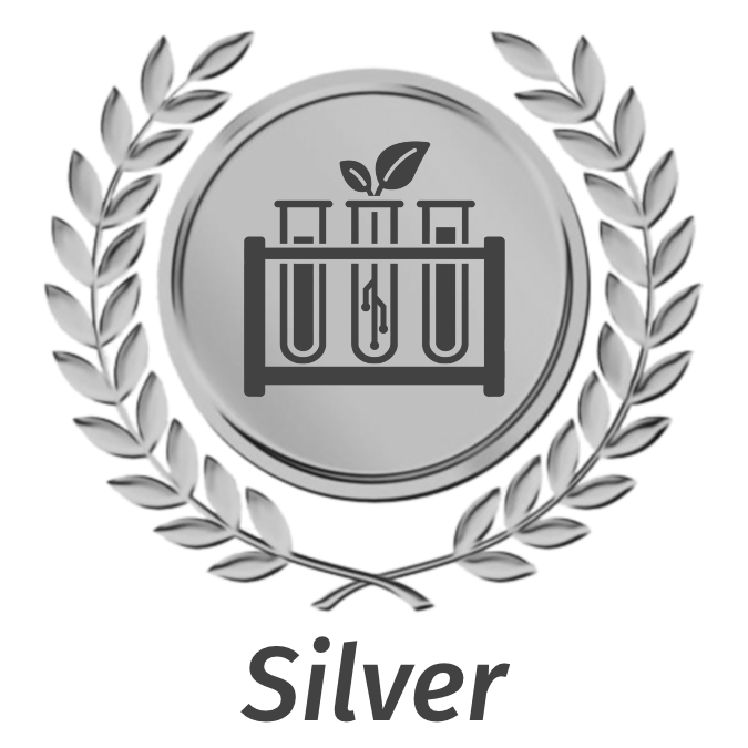 Silver sustainable lab medallion 