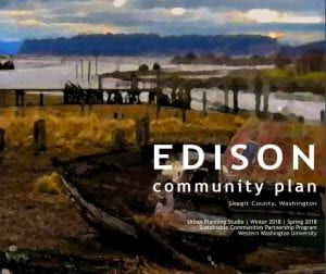 Edison Community Plan Project Cover: wetlands art with title "Edison Community Plan"