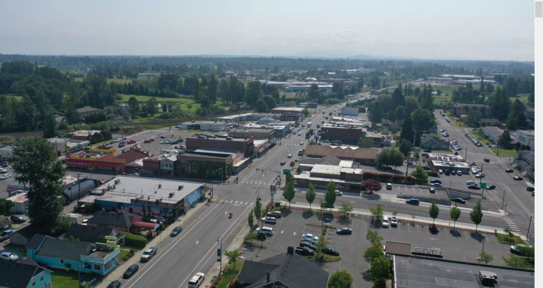 Aerial view of downtown Ferndale